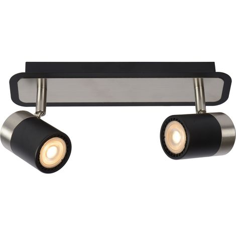 Spot plafond Lucide Lennert 2xGU10 LED 5W 3000K noir (1/5)