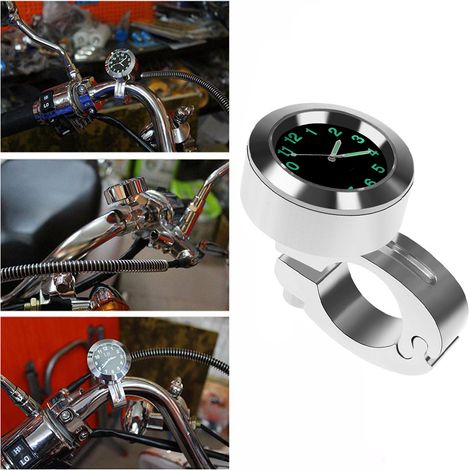 Montre de guidon moto 22-25mm, étanche, cadran rétroéclairé, fixation au cintre, universelle pour scooter et moto (1/3)