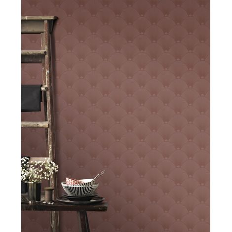 Papier peint intissé Art Déco Glamour 1005 x 52cm Bordeaux (1/5)