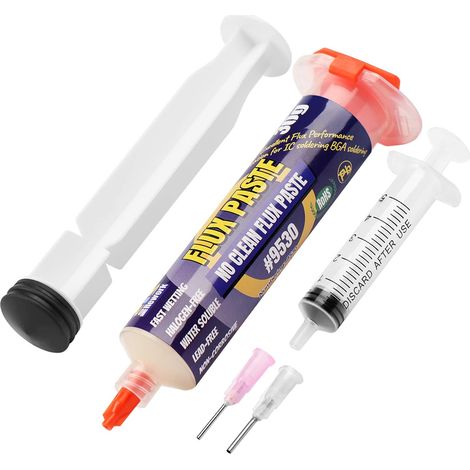 Flux de pâte à souder, Sans Plomb Flux pour la soudure, No Clean Flux de pâte à souder, 30ml seringue flux de soudure pour BGA PCB SMD(1.62oz/46g) (1/5)