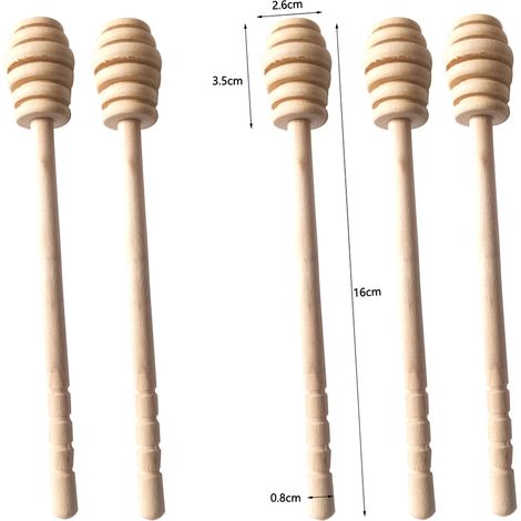 Natürlicher Lotushonigstab zum Umrühren und Schöpfen, praktischer 160 mm langer, unlackierter Holzlöffel, einteiliges Küchenutensil (1/5)
