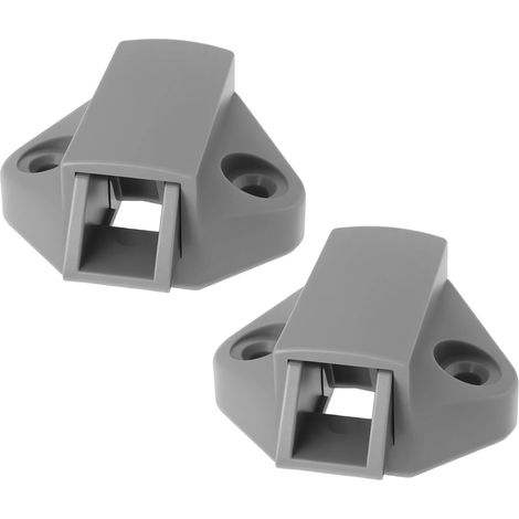 Lot de 2 poignées de porte de placard avec base en nylon - Demi-lune - Verrouillage à pousser - Pour voiture, camping-car, caravane, bateau - Tiroirs (1/5)
