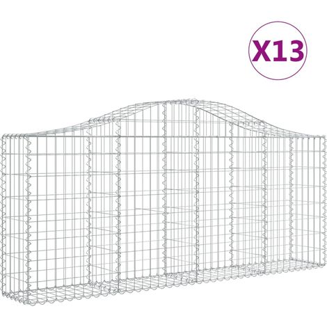 Maison Exclusive - Paniers à gabions arqués 13 pcs 200x30x80/100 cm Fer galvanisé