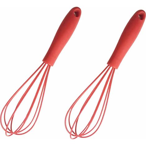 2 Fouets en Silicone Antiadhésif - Set de Cuisine pour Pâtisserie - Design Souple pour Œufs, Sauces (1/5)