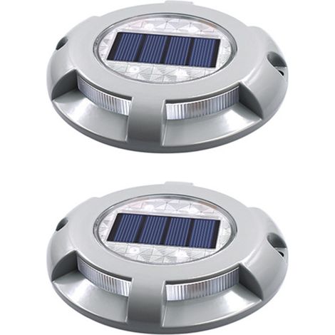Lot de 2 lampes solaires, LED, étanches, pour terrasse, allée, jardin (1/5)