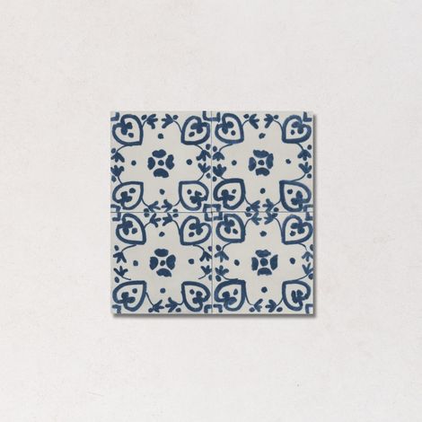Carrelage Imitation Carreaux de Ciment MEMORIA Tappeto 2 Blu 15x15cm