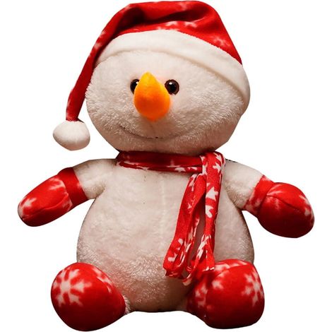 Jouet Pour Chien - Poupée De Noël En Peluche - Renne Ou Bonhomme De Neige Avec Écharpe - Pour Chiens Moyens Et Petits - 28 X 15 Cm - 1 Pièce (1/5)