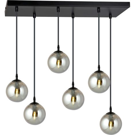 Lampadario Emibig Cosmo 6 luci E14 nero grafite dimmerabile (1/5)