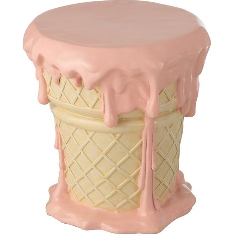 Table d'Appoint Enfant "Crème Glacée" 38cm Rose