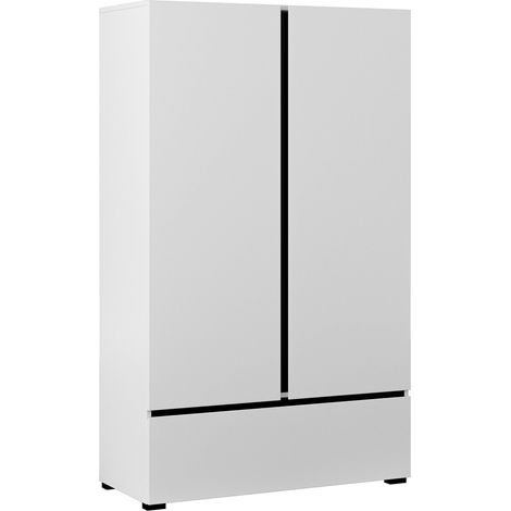 Estantería Alfere 122, Blanco, Con puertas, Cerrable, Con cajones, Aglomerado laminado, Número de puertas: 0, Número de cajones: 0, 150x89x40cm