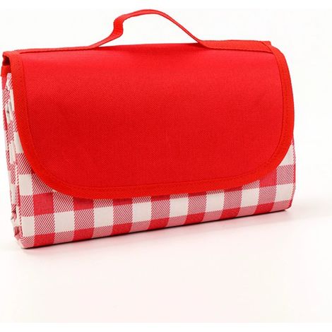 Couverture de plage, couverture de pique-nique en plein air, 150 cm x 200 cm (plaid rouge et blanc) (1/5)