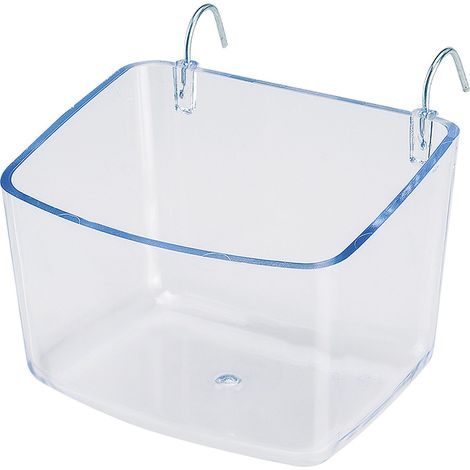 Ferplast Mangeoire FPI 4512 Mangeoire en plastique transparente pour petits perroquets, perruches et cockatiels. Variante FPI 4512 - Misure: 9.5 x 7.6 x h 6.7 cm -