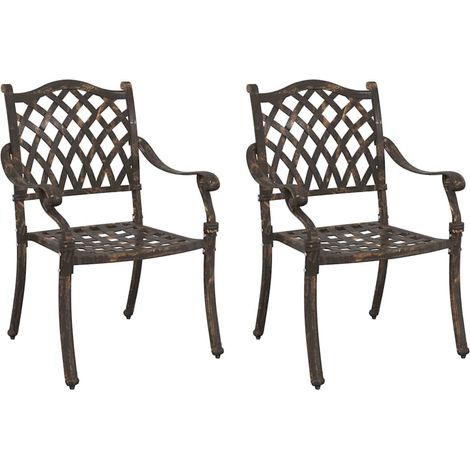 Maison Exclusive - Sedia da Giardino 2 pcs Bronzo 56 x 55 x 92.5cm Alluminio