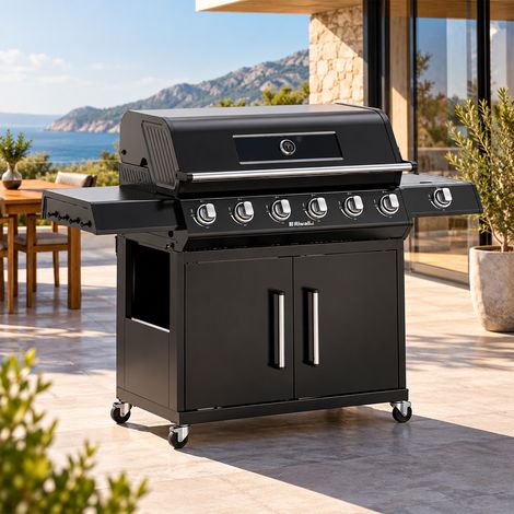 Barbecue Master Steak 6 Fuochi Con Fornello Laterale e Luci LED (1/5)