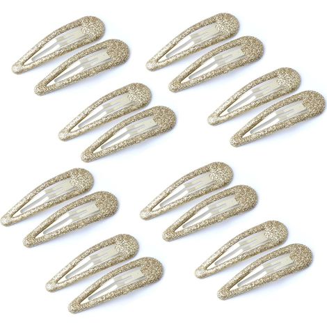 16 barrettes métal pour enfant, clips brillants or, idéales pour bébé et fille. (1/5)