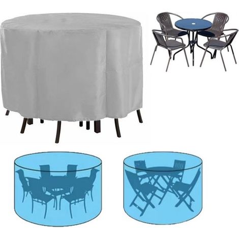 Funda protectora muebles patio, Funda redonda impermeable mesa patio, resistente mesa exterior, redonda impermeable mesa patio, 227 x 100 cm (1/5)