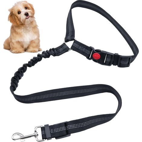 Ceinture Chien Voiture, Réglable Ceinture de Securite Chien avec Bande Réfléchissante Harnais Chat Voiture Convient aux Chiens de Petite Moyenne et Grande Taille Ainsi Qu'aux Chats (1/5)