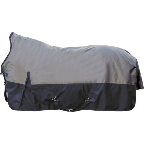 115 cm, grigio e blu scuro: Coperta da paddock per cavalli modello Halifax 1680 D imbottitura 100g (1/3)