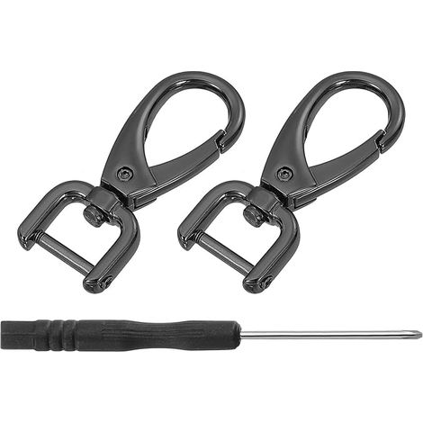 2Pcs Crochets À Pince Pivotante 12mm 0.5 Pouce Anneau D Noir (1/5)