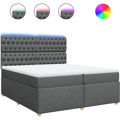 Maison Exclusive - Giroletto a Molle con Materasso Grigio Scuro 200x200 cm Tessuto (1/5)