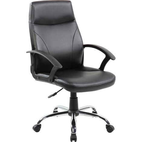 Sedia con ruote Triangolo, Poltrona direzionale con braccioli, Sedia ergonomica da ufficio, Nero, 60x59h100/110 cm