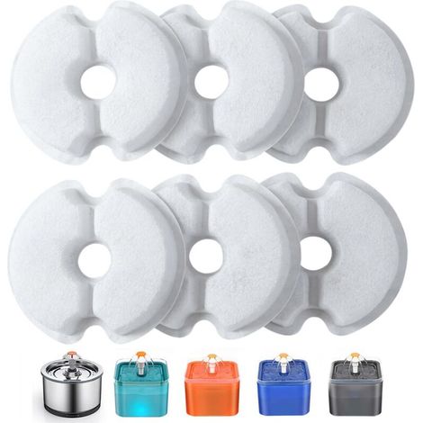 Pcs Water Fountain Filter, Replacement Filters for 2L & 2.5L/67oz & 84 oz Cat Fountain with Activated Carbon & Resin Triple Filtration (1/5)