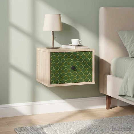 vidaXL Mesita de noche de pared GELEEN Roble Sonoma 36 x 33 x 25 cm (1/5)