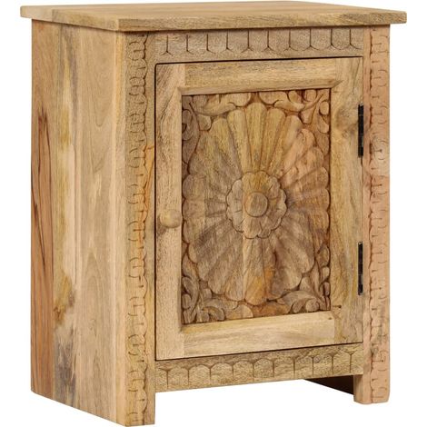 Comodino in Legno Massello di Mango 40x30x50 cm (1/5)