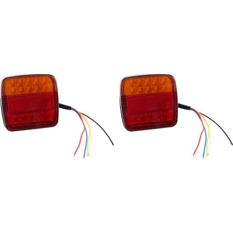 Adatto per due fanali posteriori a LED quadrati bicolore da 12V, ricambi auto universali, lente rossa.