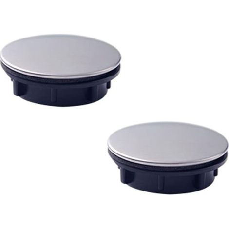 Lot de 2 Couvercles de Trou d'évier de Cuisine pour évier de Cuisine, Trou de Robinet, Couvercle de Trou de Robinet de Salle de Bain, Couvercles de Débordement d'évier en Acier Inoxyda