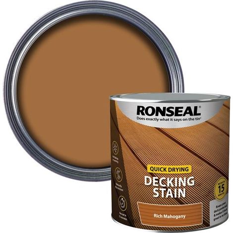 Ronseal Quick Drying Decking Stain Rich Mahogany 2.5 litre
