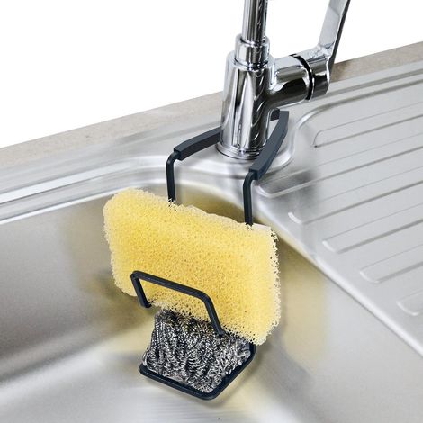 Soporte para grifo, organizador de esponjas y paños de cocina, estante para fregadero de encimera para organizar la cocina y el baño. (1/5)