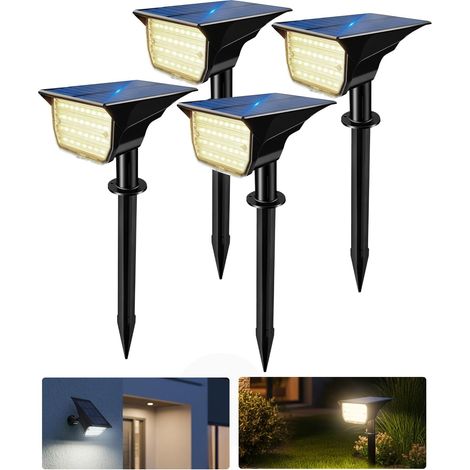 78 LED-Solarleuchten für den Außenbereich mit Bewegungsmelder, 3 Farbtemperaturen (2700 K/4500 K/6000 K), 2 Installationsmodi, IP44 wasserdicht, für Einfahrt, Rasen und Terrasse, 4er-Pack (1/5)