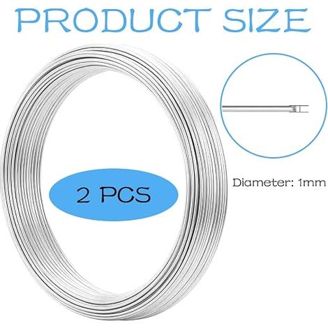 Fil d'artisanat en Aluminium 1mm X 50 M, Fil De Fer souple loisir, flexible et pliable fil aluminium, fil de bricolage pour sculptures DIY, Fabrication de Bijoux (Argent) (1/4)