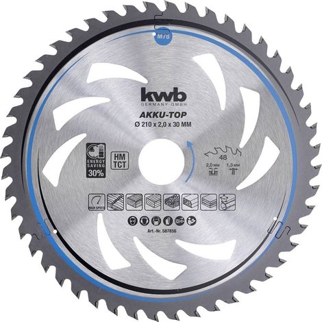 kwb 587856 Lame de scie circulaire au carbure 210 x 30 x 1.3 mm Nombre de dents: 48 1 pc(s) (1/3)