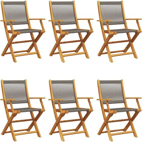 Maison Exclusive - Gartenstühle 6 Stk. Klappbar Grau Massivholz A