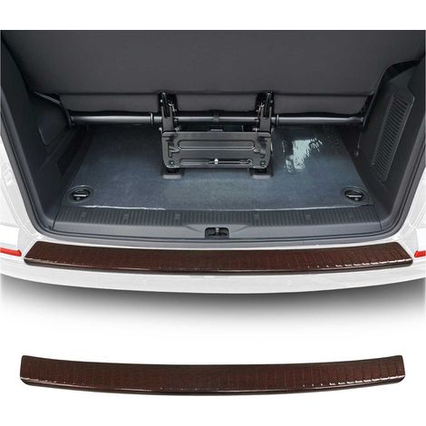 Protection seuil de Pare-Chocs Compatible avec VW T5 T6 Transporter Multivan Caravelle 2003-24 portes battantes Carbone Rouge