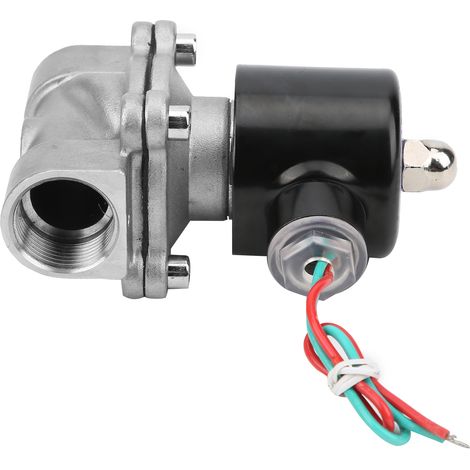 Électrovanne 3/4 pouce en acier inoxydable 304, action directe normalement fermée pour air, eau, huile, DC24V (1/5)