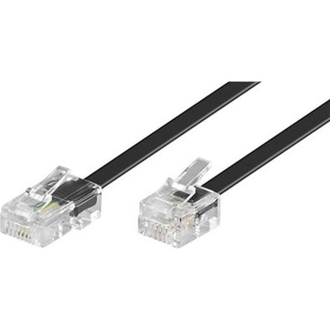 Telefonkabel (Modularkabel/Westernkabel), Kupferkaschierter Aluminiumleiter (CCA), RJ45-Stecker (8P4C) RJ11-Stecker (6P4C). Kabellänge 6 m (1/5)
