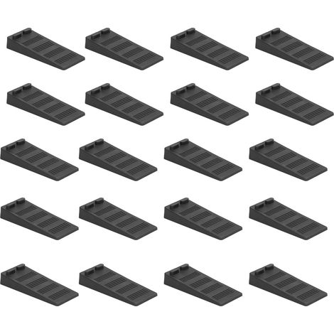 20 Bloque-portes antichoc noirs, sans perçage, stables, en plastique pour sol, cales de porte pour maison, bureau, hôpital (1/5)