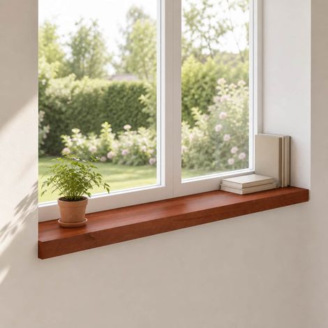 vidaXL Window Sills 2 pcs Brown 90 x 15 x 2 cm Solid Beech Wood (1/5)