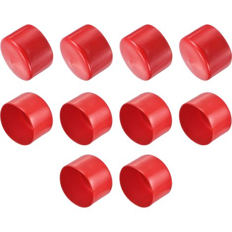 10pcs Embouts en Caoutchouc, 75 mm ID Vis Filetage Protecteur en PVC Embouts de Protection Flexible pour Tube Métallique, Câbles, Fils, Tige, Écrou et Cache Boulon, Rouge (1/4)