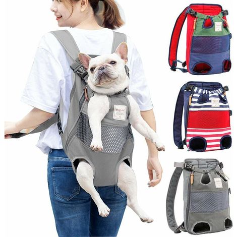 Dog backpacks Medium size dogs Dog carrier bag Dog bag Adjustable carrier bag Backpack for hiking, travel, camping, support up to 12 kg (Gray) (1/5)
