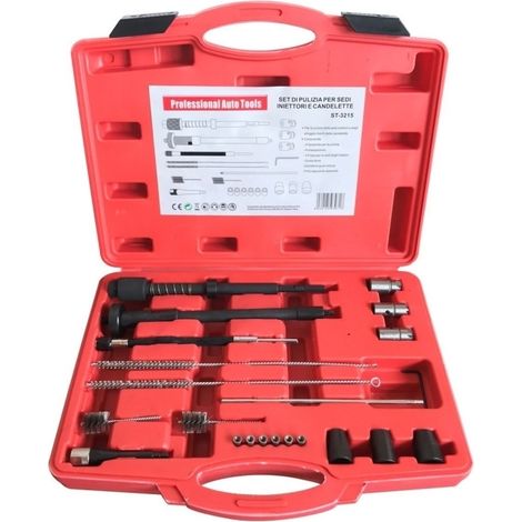 Set frese pulizia sede iniettori e sede candelette motori auto 22 pz