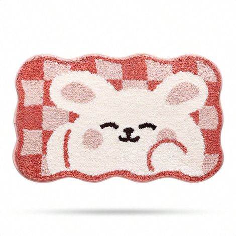 Tapis de bain lapin 40x60 cm, doux et absorbant, lavable en machine, antidérapant pour salle de bain (1/5)
