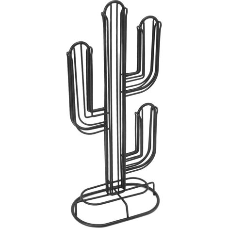 Porte-capsules de café en forme de cactus, support de rangement en fer noir pour capsules de café, pouvant contenir 48 capsules. (1/5)