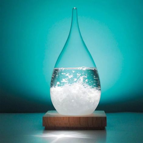 Baromètre Tempête en Forme de Goutte d'Eau pour Décoration Intérieure avec Boîte en Bois - PANGIVO (1/5)