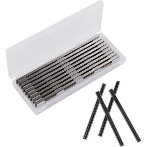 Alovez - 10 Pièces Fer de Rabot 82mm HSS Lames de Raboteuse Fers Réversibles Carbure Kit complet de Rabot Electrique Lame 82x5.5x1.2mm, XU, Pour Rabots Makita, Black & Decker, Bosch, DeWalt et Elu - (1/4)