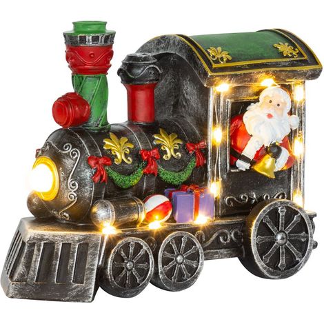Dekoration MagicHome Weihnachten, Weihnachtslokomotive mit Weihnachtsmann, LED, 3xAA, Innenbereich (1/2)