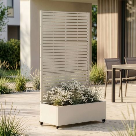 Fioriera con Spalliera Nodepp in Acciaio 190 x 82 x 38 cm - Beige casa.pro (1/5)